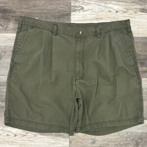 Vintage 90s Y2K Woolrich Herb Green Mens 38 Relaxed Fit Pleated Chino Shorts EUC
